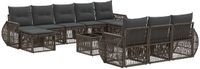 vidaXL Tuinbank - Set - 4 zitplekken - Grijs en Donkergrijs - Polyrattan