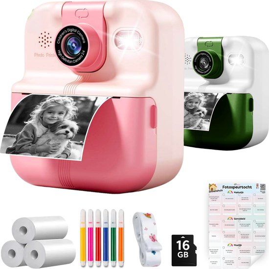 Tiny Thinkers Kindercamera met Fotospeurtocht & Fotoprinter - Roze