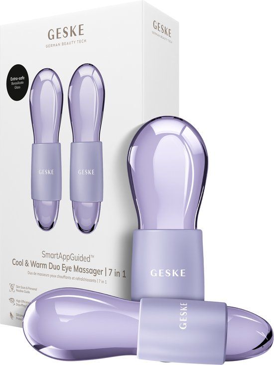 GESKE SmartAppGuided™ Cool & Warm Duo Eye Massager | 7 in 1 | Purple