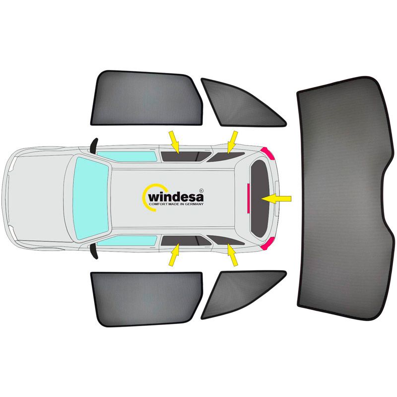 SunClip Zicht- & Zonwering passend voor Volkswagen Touran (5T1) 2015-