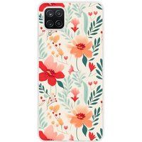 Samsung Galaxy M22, Samsung Galaxy M32 Flower wall bedrukt siliconen hoesje