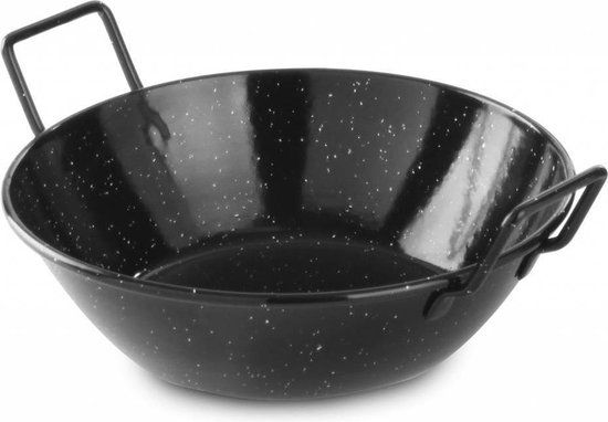 Hendi Paellaschaal 200 mm - Geëmailleerd Plaatstaal - Ø 20,5cm - Zwart