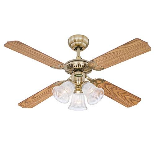 Westinghouse Lighting Princess Trio Plafondventilator - Messing Antiek - 105 cm