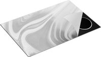 Chefcare Inductie Beschermer Abstracte Kunst - Marmer Goud - Zwart Wit - 80x50 cm