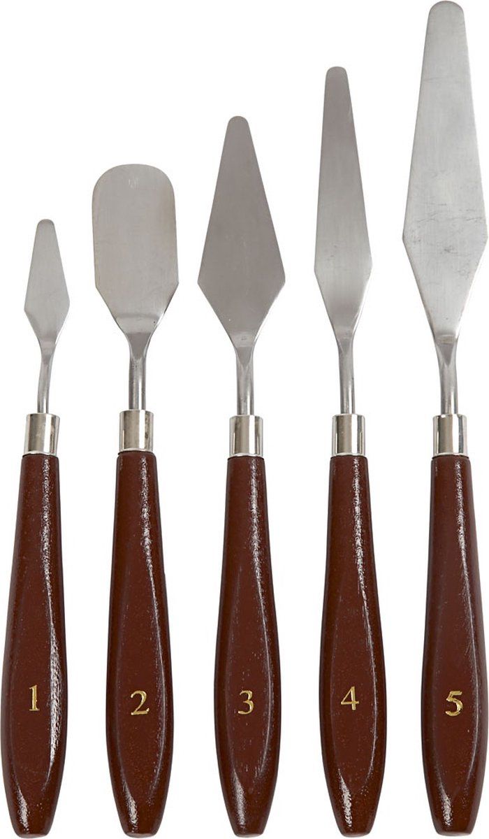 creotime Paletmessen set, 5 assorti, bruin, zilver