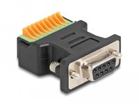 Delock 66559 D-Sub 9 pin vers bloc de jonction Adaptateur Noir