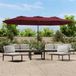 Maison Exclusive - Parasol double avec éclairage LED, bordeaux, 449x265 cm