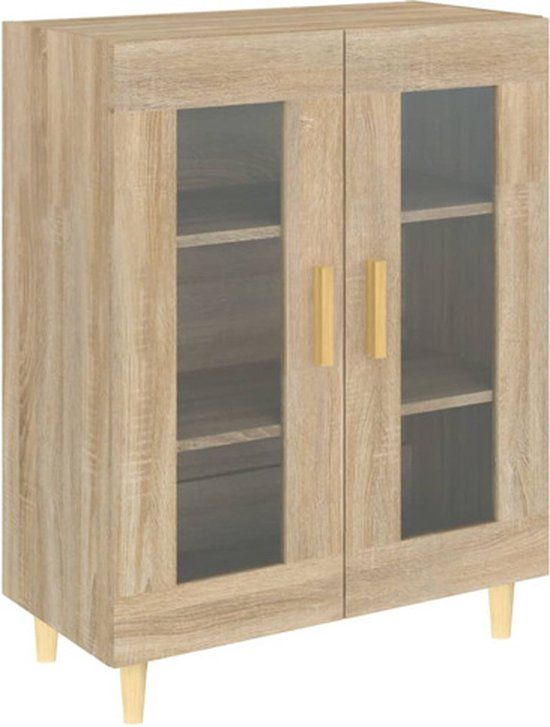vidaXL Dressoir 69,5x34x90 cm bewerkt hout sonoma eikenkleurig
