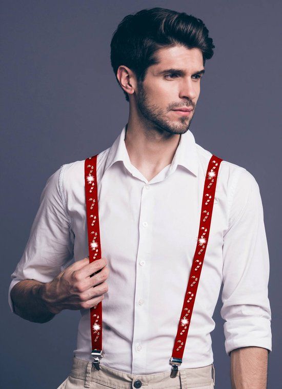 Folat Bretels Zuurstok Kerstmis - Rood - Unisex