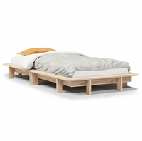 vidaXL Bedframe massief grenenhout 90x190 cm naturel