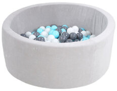 KNORRTOYS knorr® toys Ballenbak soft Grey inclusief 300 ballen creme/grey/lightblue - Blauw