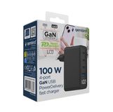 Gembird 4-Poorts 100W GaN USB PD Snellader - LCD Display - Universele Compatibiliteit