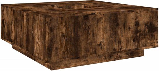 vidaXL Salontafel 100x100x40 cm bewerkt hout gerookt eikenkleurig