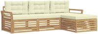 vidaXL - Acacia Hout Buiten Bank Set 4-delig Wit en Crèmekleurig