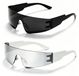 Lunettes de soleil futuristes, set de 2, avec verres miroirs, adapté pour cosplay et fêtes