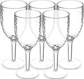 5five Wijnglazen Estiva - 8x - helder transparant - onbreekbaar kunststof - 350 ml - camping/outdoor