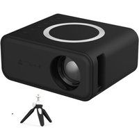 Aiorber Mini-projector, draagbare, draadloze verbindingen, meerdere aansluitingen, 11 x 9 x 5 cm, zwart