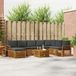 vidaXL - Ensemble de salon d'angle - 8 places assises - Naturel et anthracite - Acacia bois