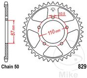 JT Sprockets JTR829.45 45T stalen achtertandwiel