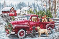 Letistitch Kruissteek set "Kerstlevering", tellpatroon, 47x32cm