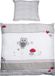 Roba Beddengoed Adam & Owl 80 X 80 Cm Katoen Grijs/wit 2-delig