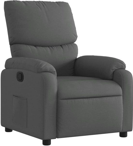 vidaXL Fauteuil Elektrisch Verstelbaar Stof Donkergrijs