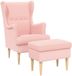 vidaXL Fauteuil met Voetenbank 2 st Roze Bouclé