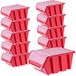 KADAX Stapelkist met deksel, opbergbox van PP-kunststof, opbergbox in verschillende maten en kleuren, opbergdozen met klep voor gereedschapswand (rood, 10 stuks, 155 x 100 mm)
