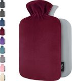 Warmwaterkruik Qomfor Warmwaterkruik met Fleece Hoes - Bordeaux