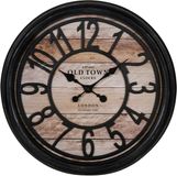 Ostaria Wandklok/muur klok - old town - London - D50 cm - hout - naturel - keuken/kamer