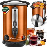 TRESKO® Bouilloire à vin chaud Acier inoxydable cuiseur à vin chaud machine à vin chaud machine à boissons chaudes distributeur d'eau chaude (20L, Cuivre)
