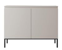 Selsey Bemmi Commode opbergkast, 100 cm, 2 deuren, 4 vakken, taupe, zwarte poten