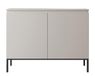 Selsey Bemmi Commode opbergkast, 100 cm, 2 deuren, 4 vakken, taupe, zwarte poten