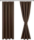 Merkloos Bruine Polyester Gordijn 167x228cm (2 stuks)
