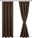 Merkloos Bruine Polyester Gordijn 167x228cm (2 stuks)