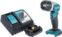 Makita DML 808 RY1 snoerloze handlamp 14,4 / 18 V 190 lm LED + 1x oplaadbare accu 1,5 Ah + lader
