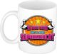 Bellatio Decorations Cadeau koffie/thee mok voor oma - geweldige oma - oranje - keramiek - 300 ml