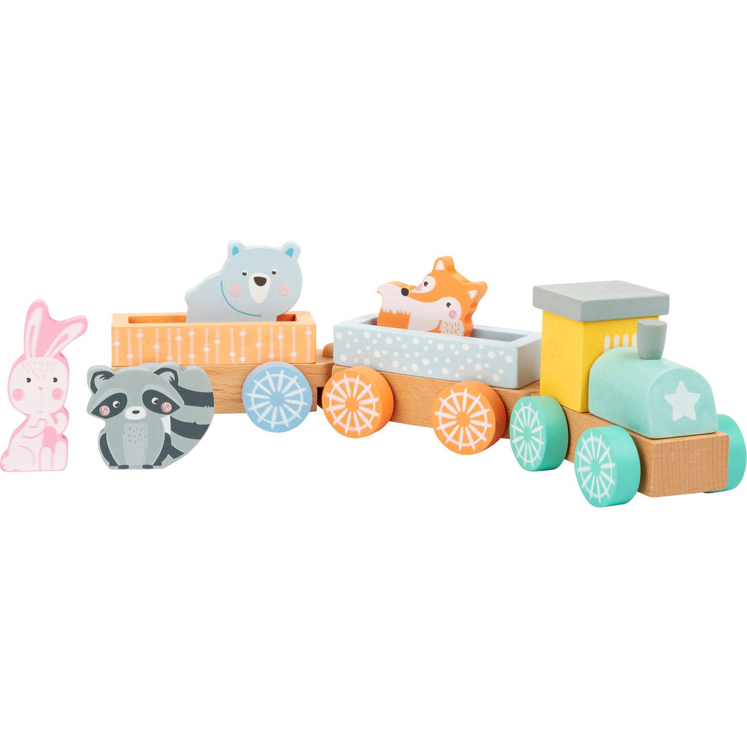 Small Foot houten treinset animals junior 36 cm 9-delig