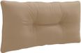 vidaXL Rugkussen PUTTEN 100% Polyester Taupe 70 x 40 x 10 cm