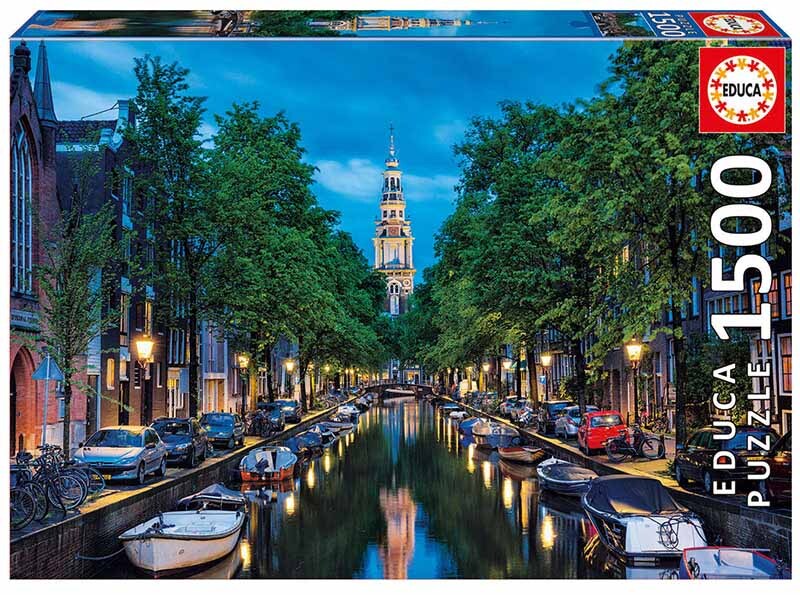 Educa Amsterdamse gracht bij valavond puzzel 1500 stukjes