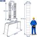 Échelle multifonctionnelle 6 en 1 - Échelle pliable en aluminium - Échelle extensible - Plateforme de travail - Échelle articulée - 4x3 marches