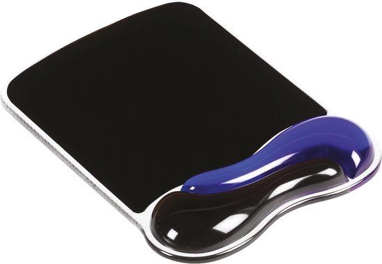 Kensington Duo Gel Ergonomic Mouse Pad with Wrist Rest - Black/Blue