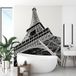 Papier peint panoramique Tour Eiffel noir et blanc 195 cm X 293 cm