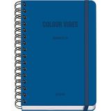 Dohe Schoolagenda 2025 2026 - Weekoverzicht, Formaat A5, Spaans en Engels, Dubbele Spiraalbinding, Harde Kaft, COLOUR VIBES Blauw