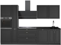 Vicco Complete keukeneenheid Fame-Line, Anthrazit-Gold Landhaus/Antraciet, 310 cm zonder werkblad