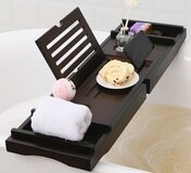 Decopatent Bamboo Bathtub Caddy - Extendable 75-110cm - Brown
