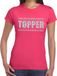 Bellatio Decorations Roze Topper shirt in zilveren glitter letters dames - Toppers dresscode kleding S