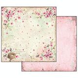 STAMPERIA SBB501 dubbelzijdig papier nest met bloemen en letters, meerkleurig, 31,5 x 30,5 cm
