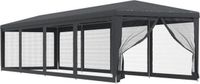 vidaXL Partytent met 10 mesh zijwanden 3x12 m HDPE antracietkleurig