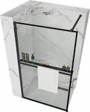 REA Bler 80 + Evo Plank en Handdoekhouder - Douchewand - 80 cm - Zwart